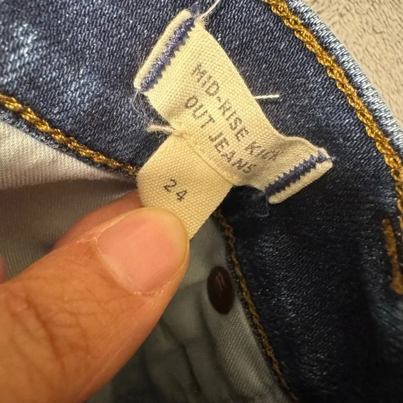 Madewell Women’s Mid Rise Kick Out Crop Preppy Jeans size 24 - Picture 5 of 9
